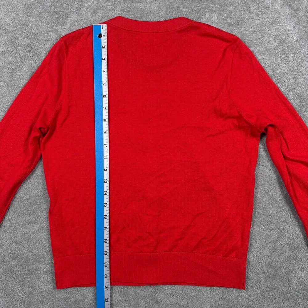 Kate Spade Red Embellished Cardigan Sweater Medium Silk Cashmere Cotton C258 - Picture 10 of 12